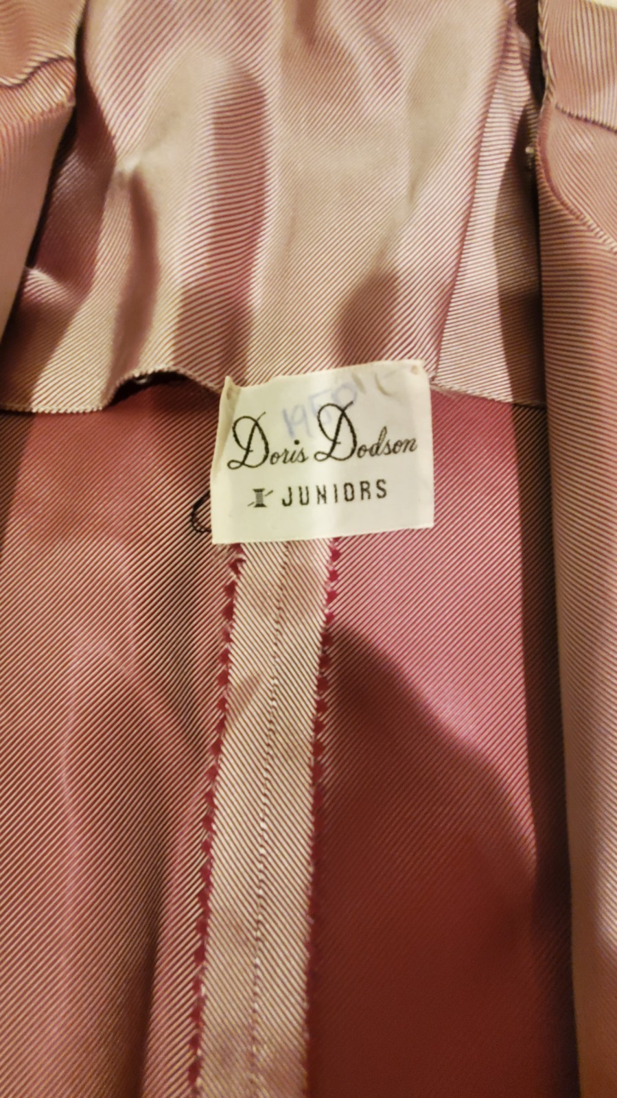 1950 Dress/Bolero Jacket Set Lavender Iridescent Taffeta with Rhinestone Buttons