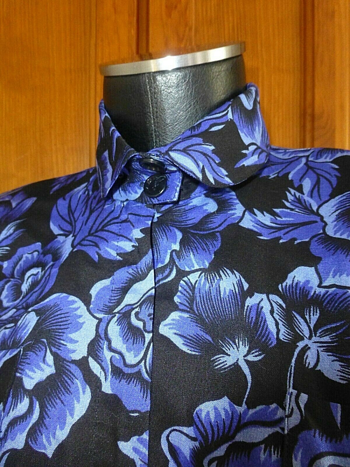 VTG 80s Midnight Floral Garden Print Dolman Slv midi BoHo Belted DRESS pockets