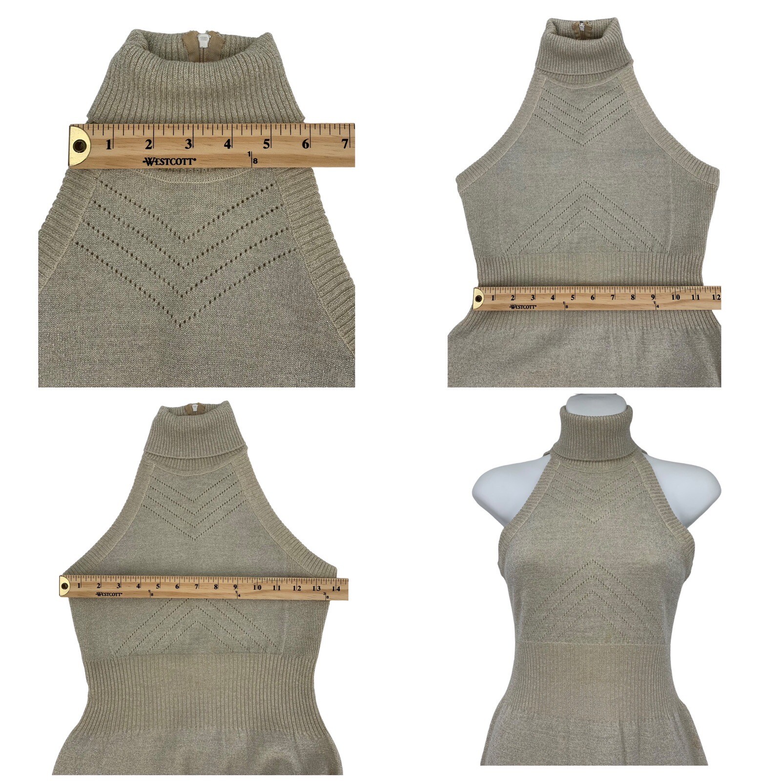 VTG 70s Prairie Knit Wool Glam Maxi Dress Cardigan Jon-Michel 9-10 Cottagecore