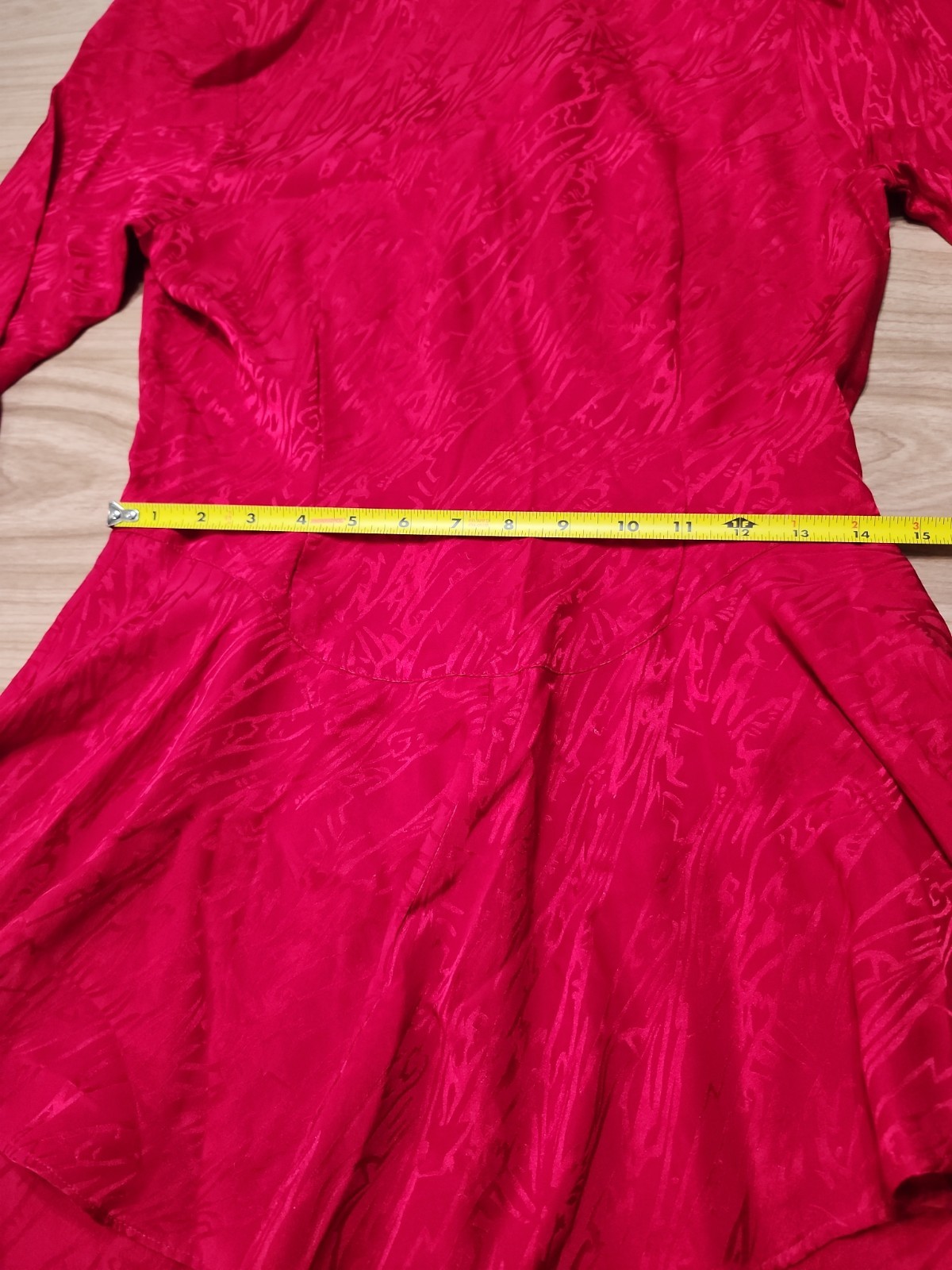 Vintage Ambria Dress 100% Silk Size 6 Peplum Zipper Back Long Sleeves V Back
