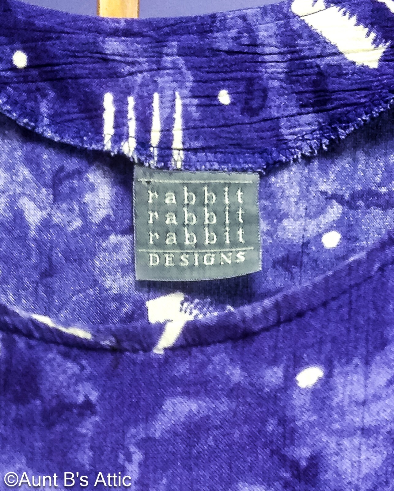 Vtg 90’s Rabbit Rabbit Rabbit Designs Purple/White Abstract Print Dress XL