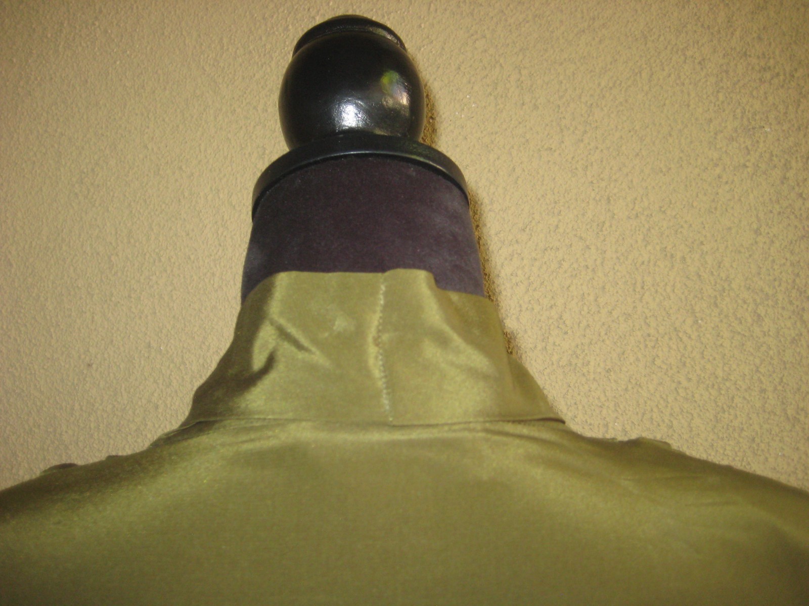 Vintage Mr Jax 100% silk olive green wrap shoulder pads long sleeve blouse 8