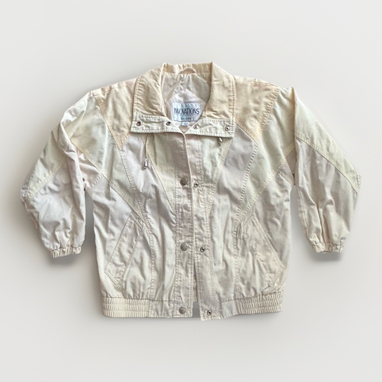 VTG Retro 80s/90s Innovations By Izzi Windbreaker Jacket Butter Yellow Pastels