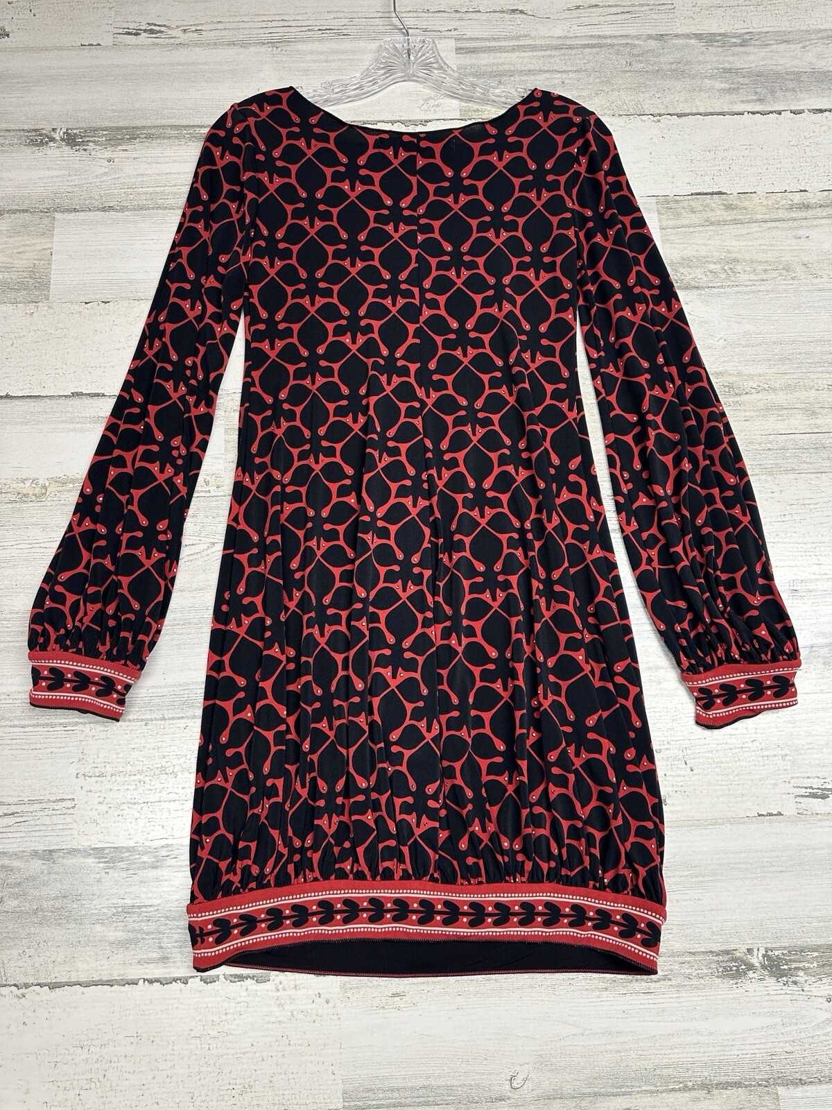 Vintage 90’s Studio M Dress Womens Size Small Red Black Retro Y2K Bubble Lng Slv