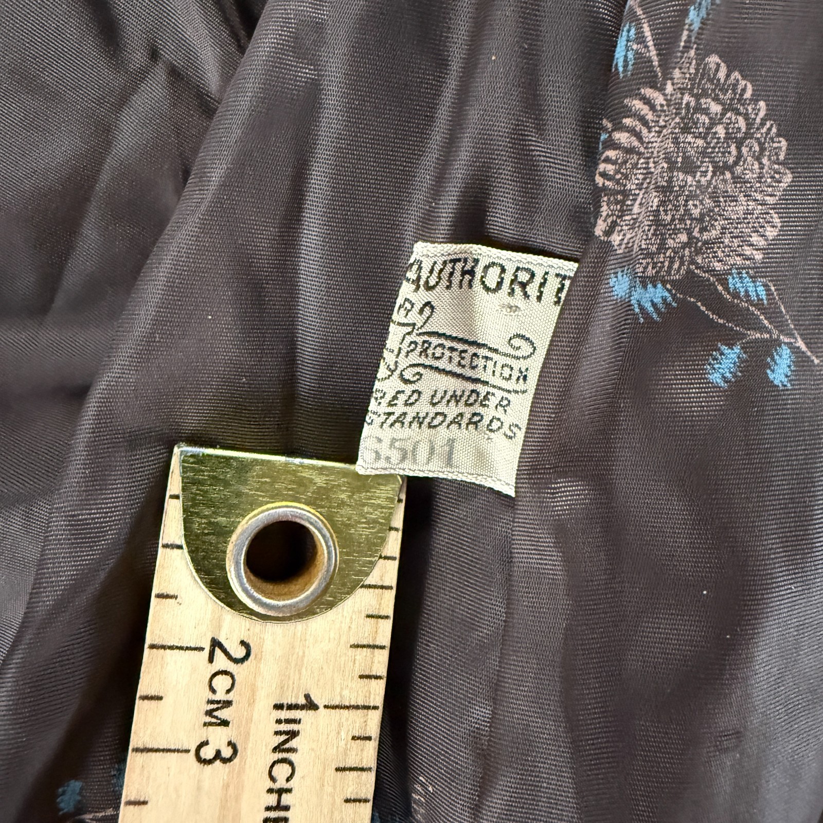 Vintage Chocolate Brown Fur Jacket Union Label Floral Lined Crop Coat Womens S