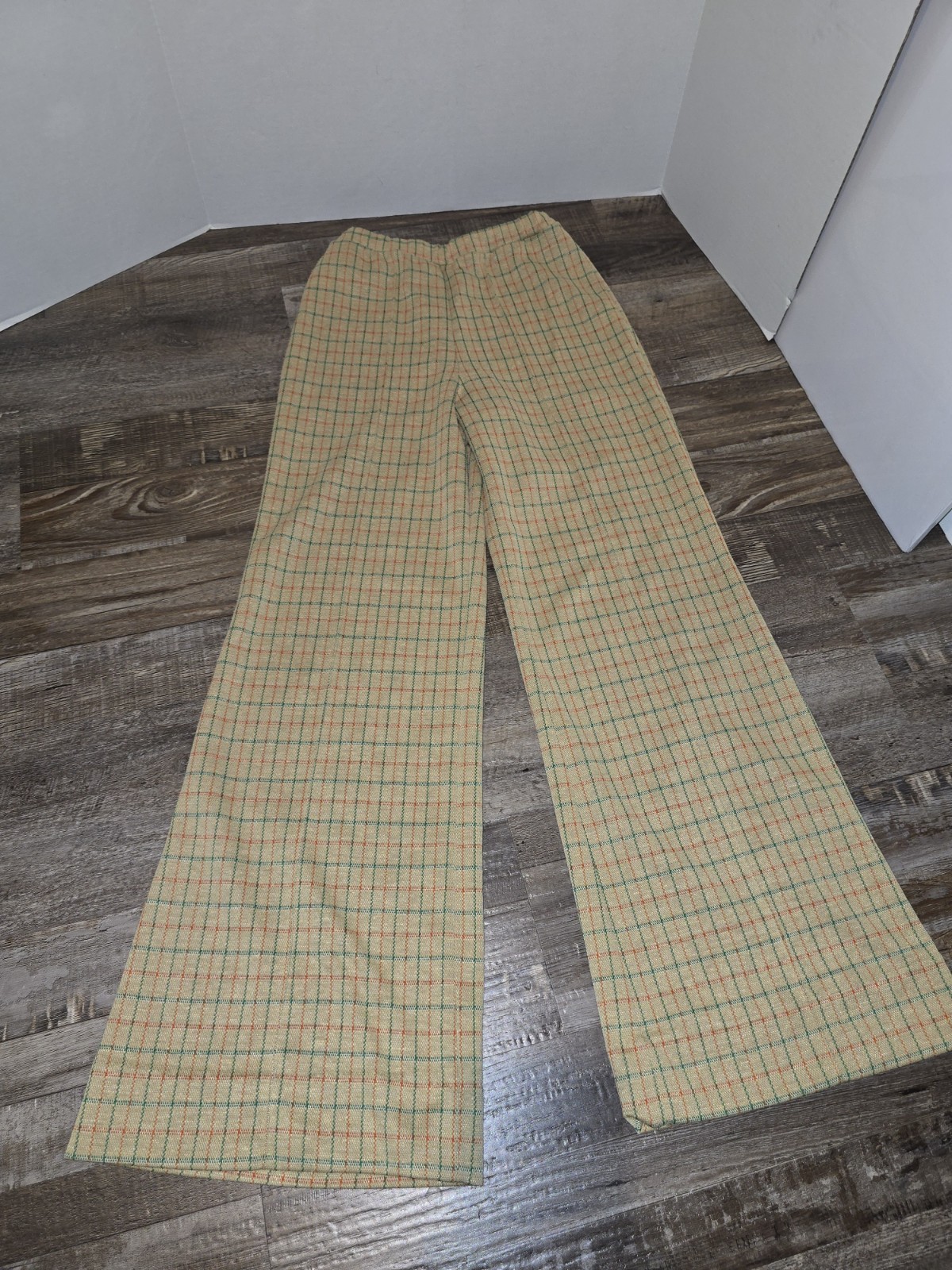 VTG Aileen All Over Printed Polyester Disco Pants 70s Flare Size 8 #66