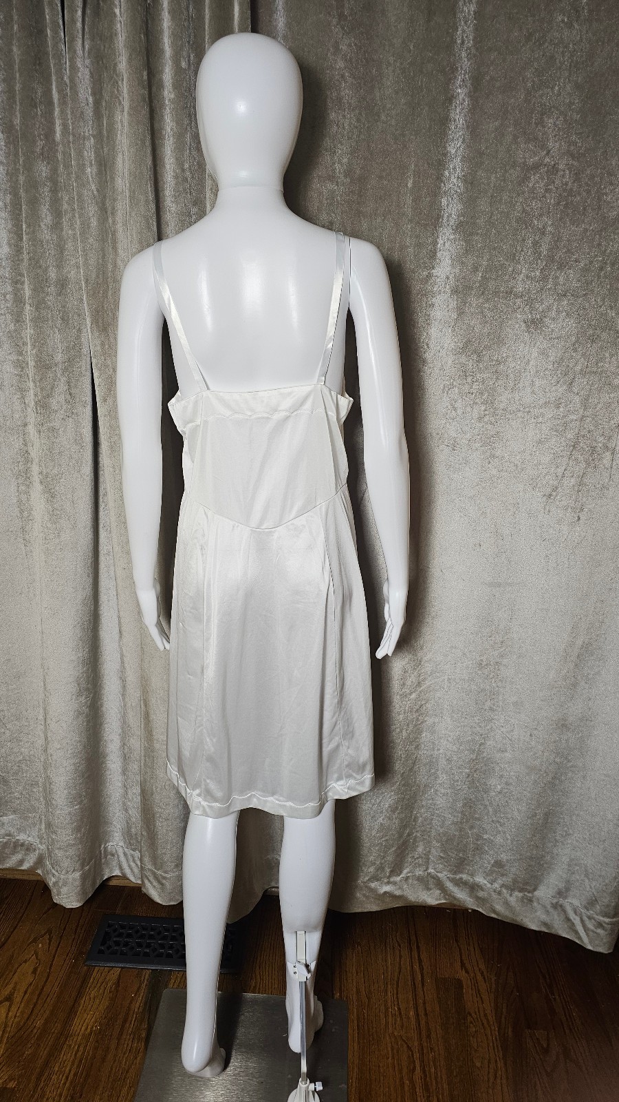 Vintage Sears White Full Slip Size 38 Short Nylon Anti-Cling Adjustable Straps