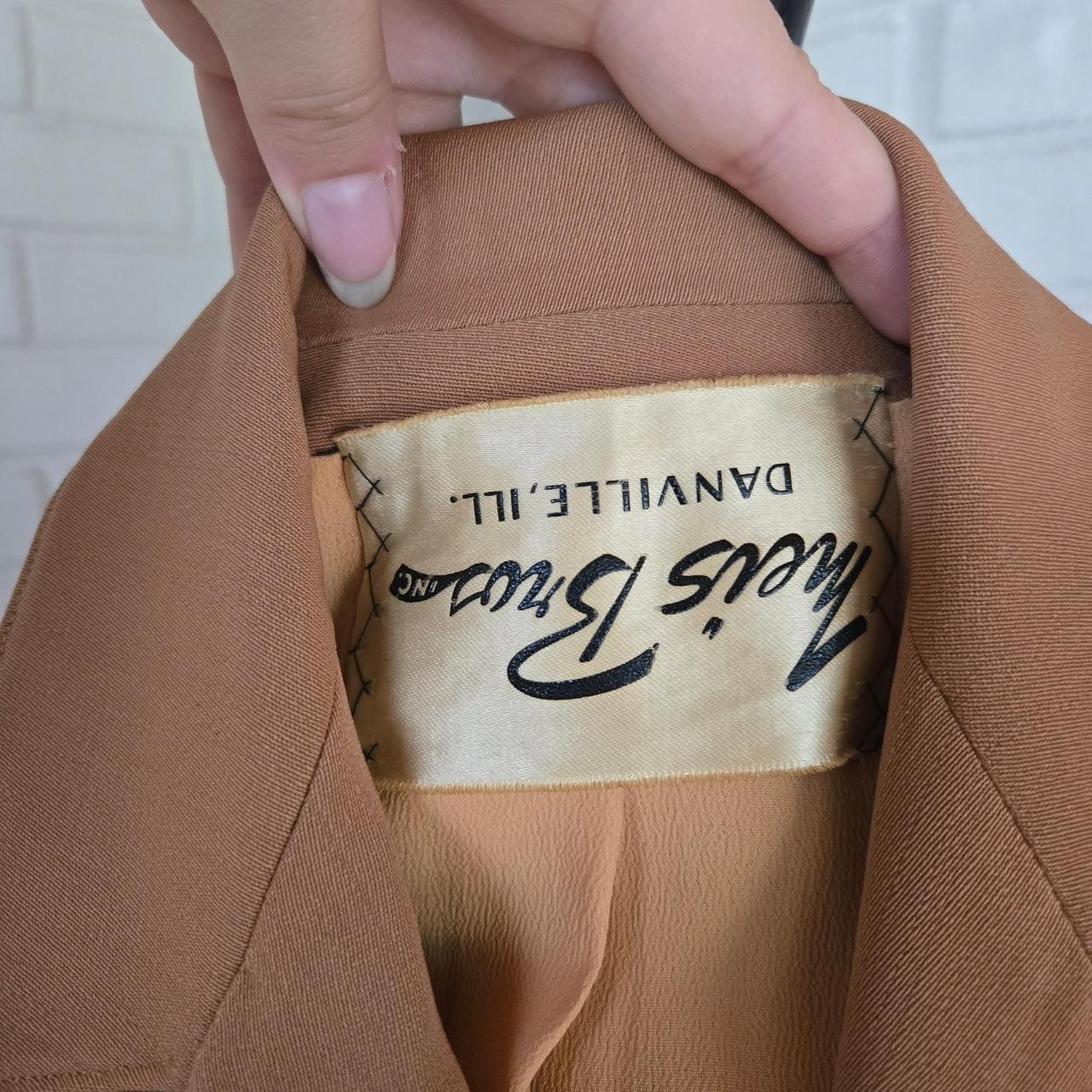Vtg 1940s, 50s Skirt Suit Set Tan Brown High Quality, Meis Bros Forstmann Wool