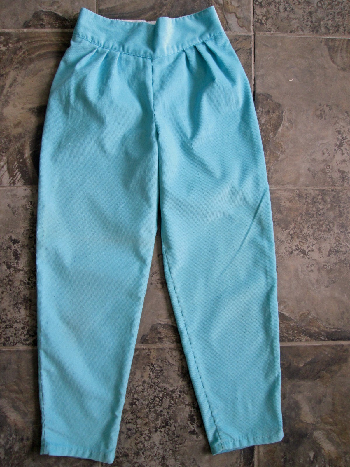 VTG Health-tex Pants 26×26 14 Our Girl Juniors Corduroy Cotton Turquoise Elastic
