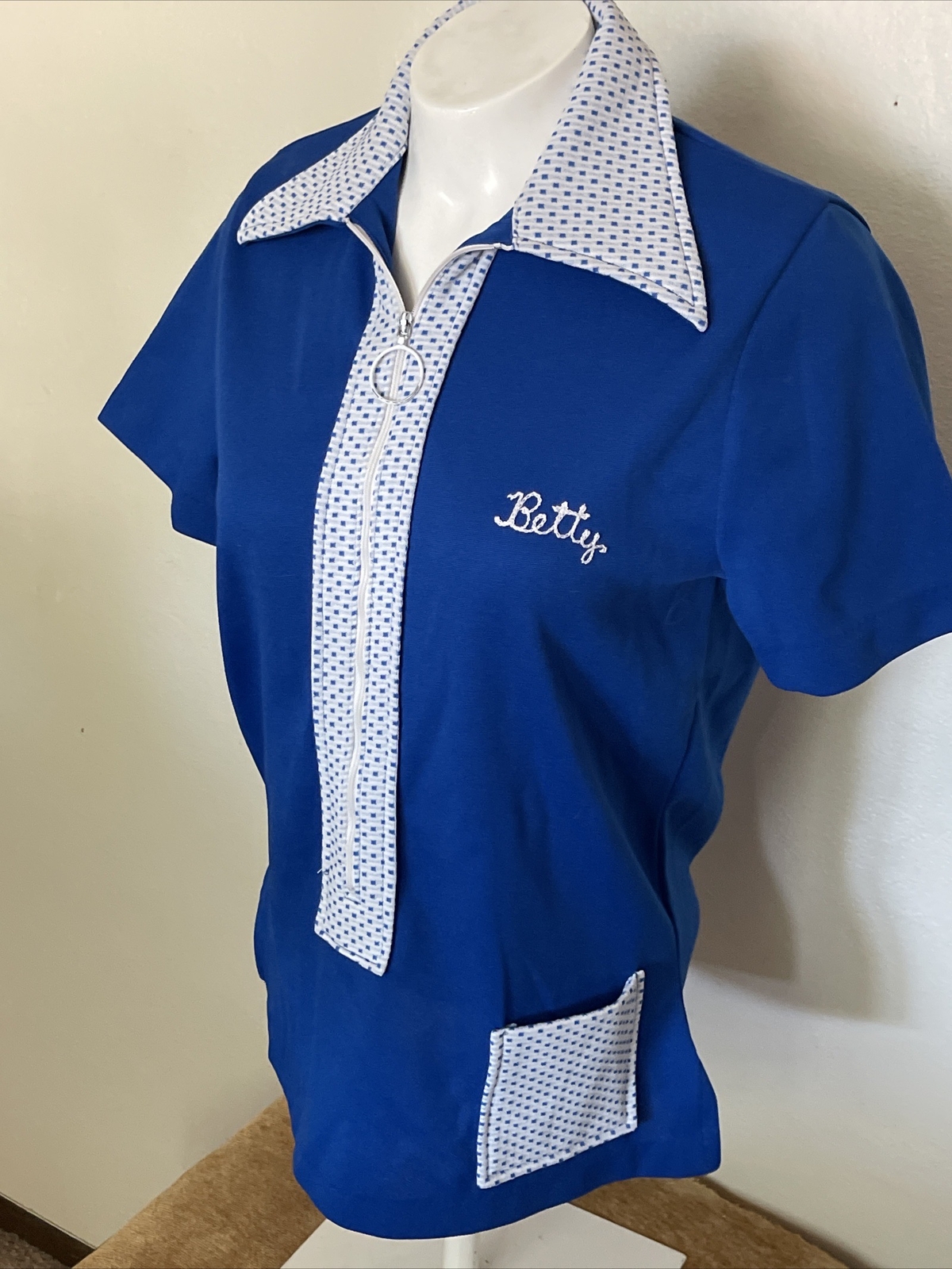 Vintage 60s Angeltown California Bowling Shirt Triple-A Worldwide Travel AAA szM