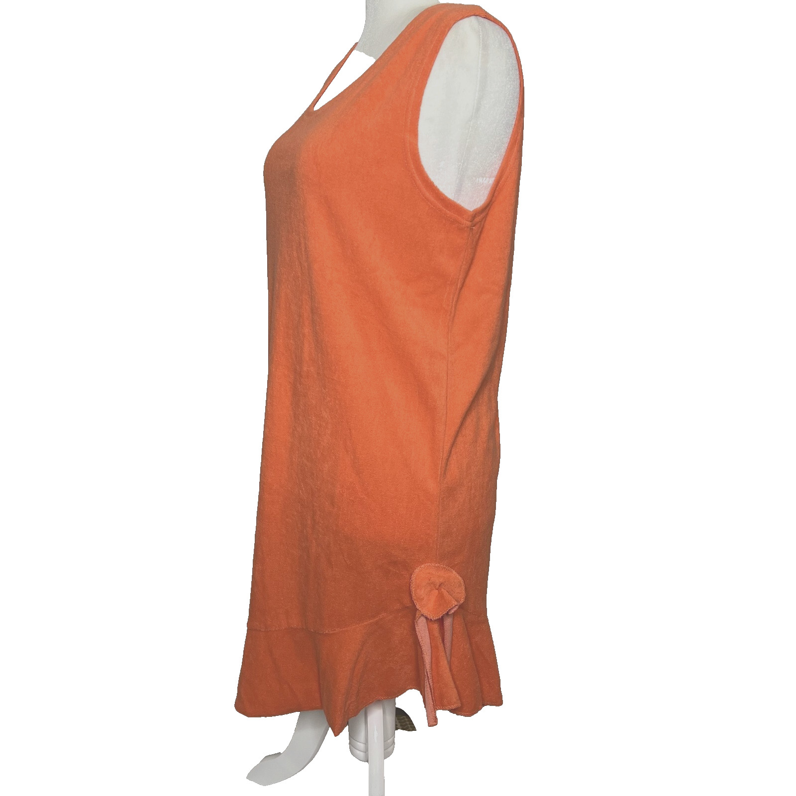 Metropolitan Vtg Terry Cloth Dress Cover Up Large 80’s Pool Beach Cruise Resort