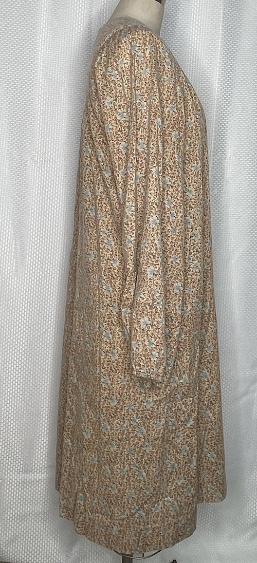 WOMEN’S VINTAGE LONG SLEEVE PEASANT PRARIE DRESS DITSY FLORAL TAN FITS SIZE SMAL