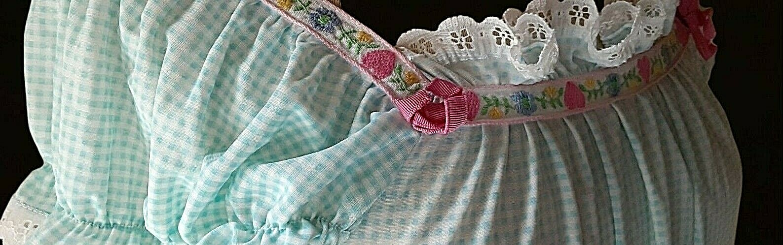 42″ underarm Jennifer Dale 1970s vintage nightgown Nylon Gingham Hippi Country