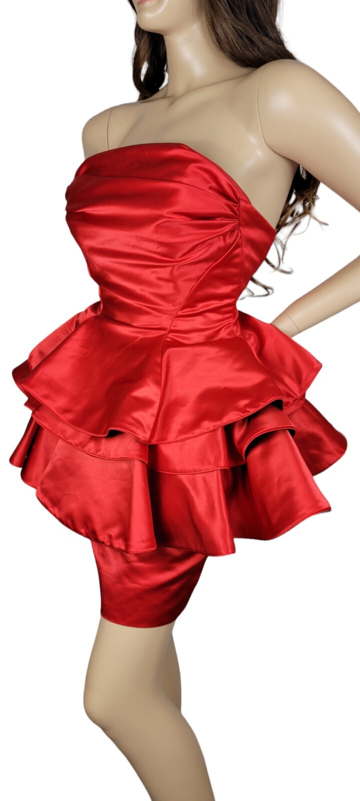 Vintage 1990’s Barboglio Cristina Jan Designer Red 2 Piece Peplum Dress Sz 4 EUC