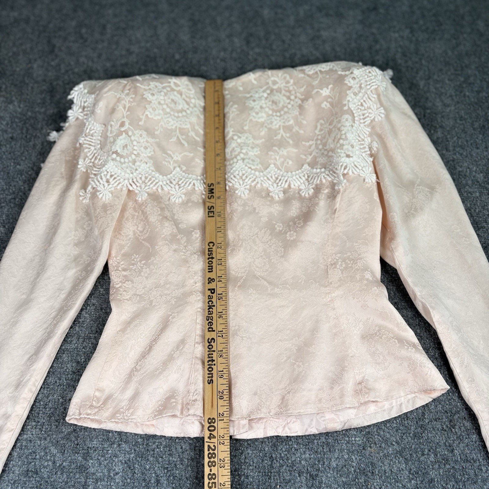 VTG 80’s Jessica McClintock Blouse 8 Pink Lace Pearl Buttons Victorian Cottage