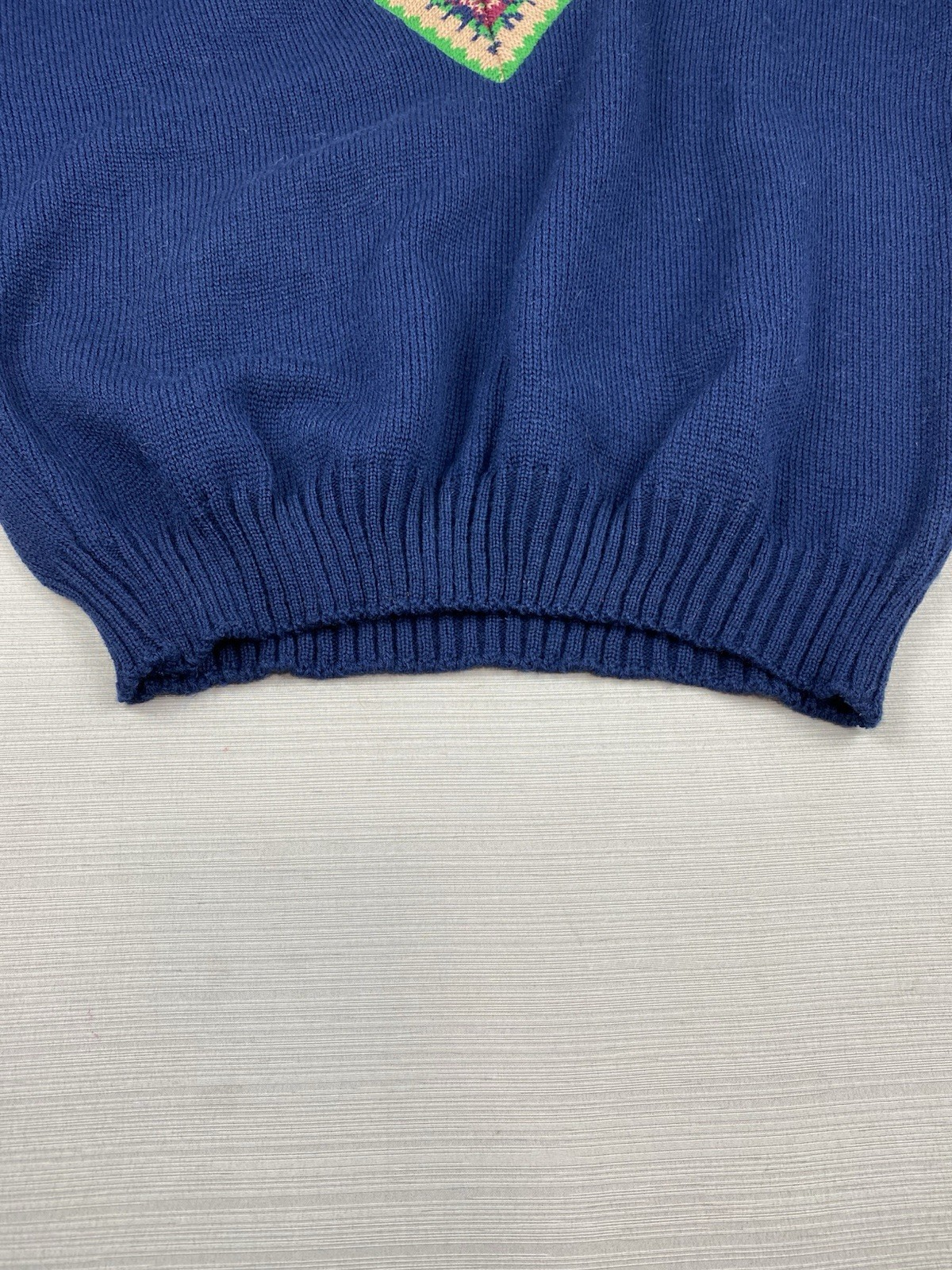 Pendleton Navy 100% Virgin Wool V-Neck Sweater Medium Vintage NWT