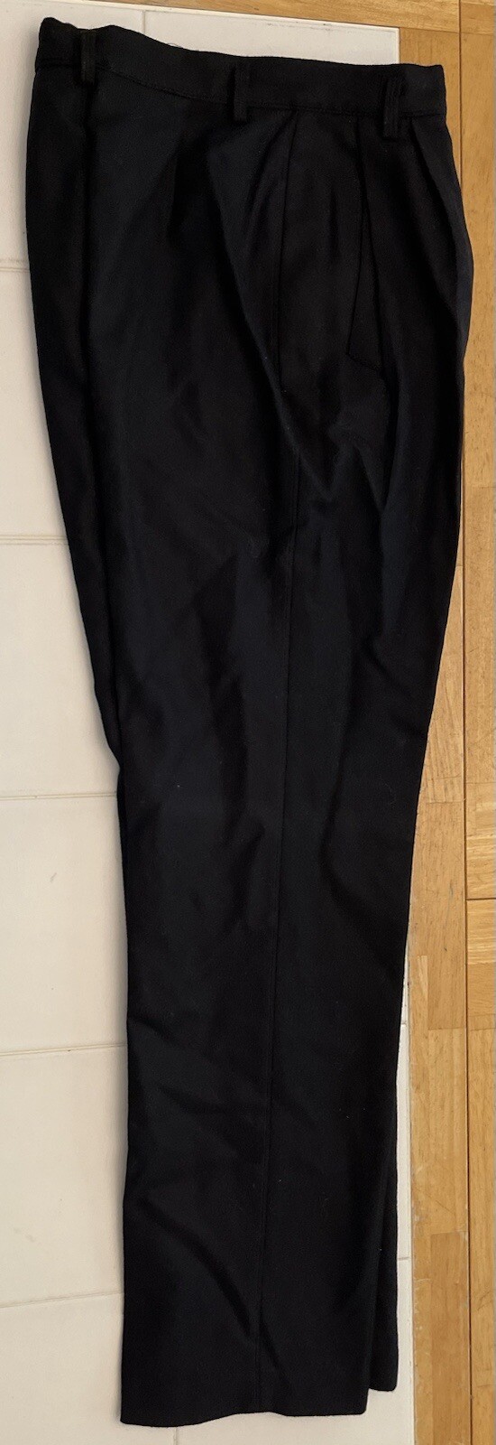 David N. Black Pants Womens Vintage 100% Worsted Wool Trouser 24×30