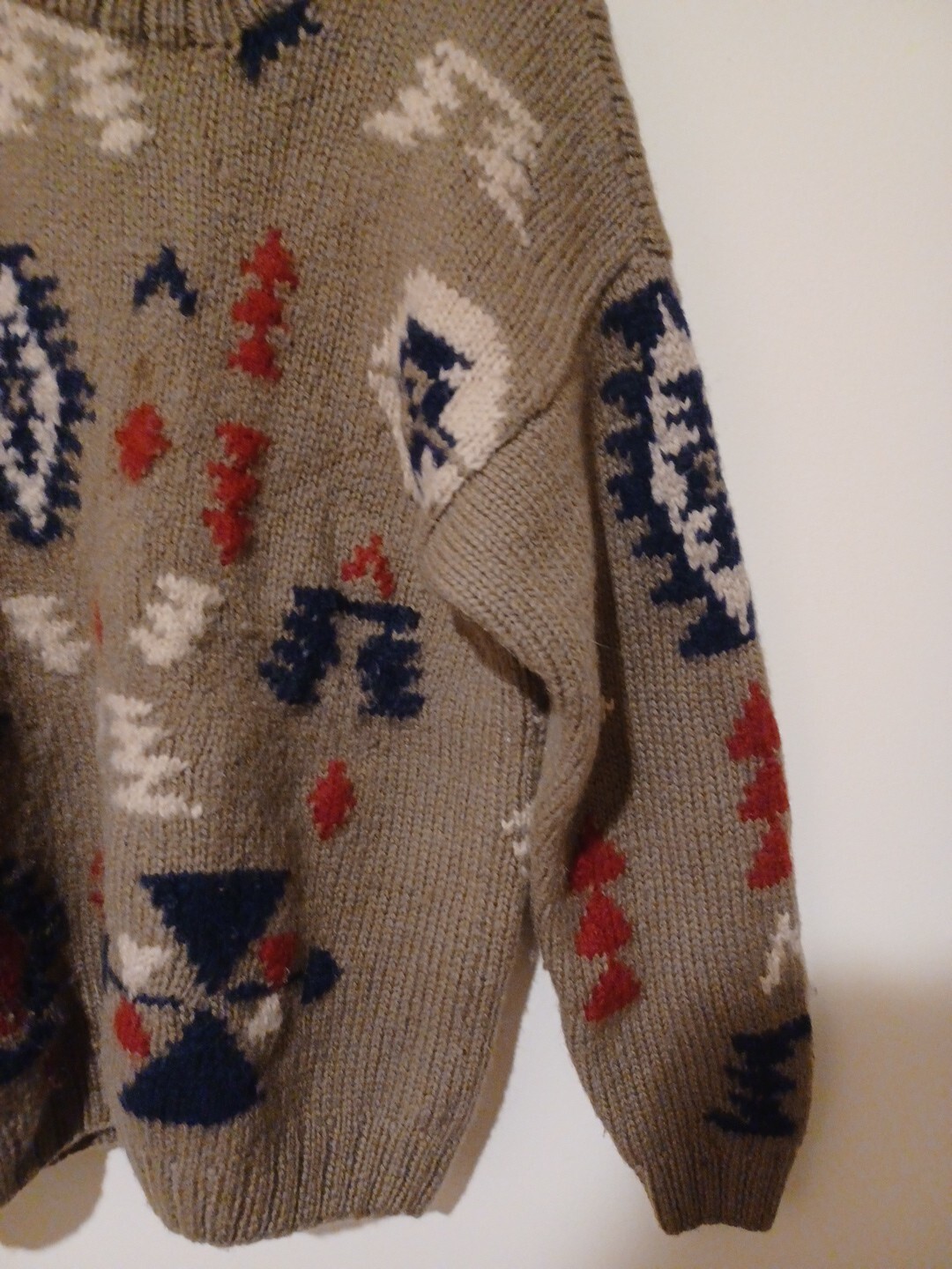 Vintage Outback Red Wool Sweater, Brown & Tan, Size Medium