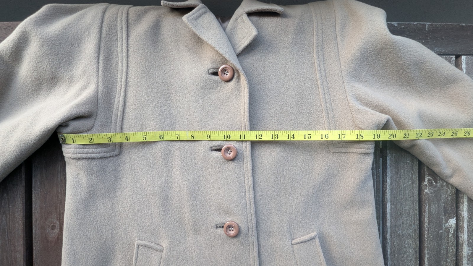 Vintage | Beige Belted Wool Overcoat | Fits Medium to Large