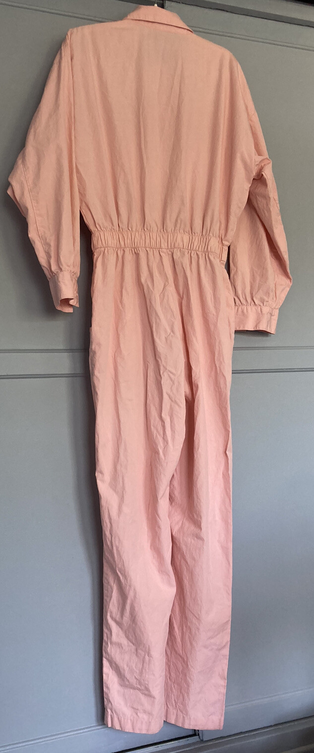 Vintage Saint Germain Paris Pink Jumpsuit Cotton Long Sleeve S/M