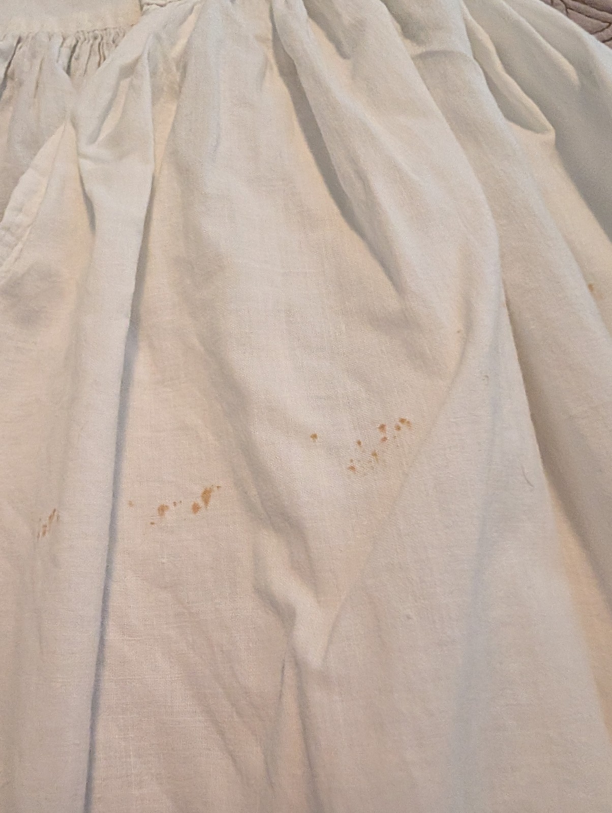 Antq Edwardian White Cotton Pleated Lace Bottom Young Girl/ Small Girl Petticoat
