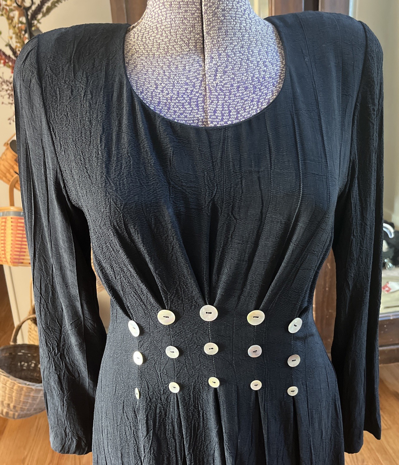 Vintage 90’s J.B.S. Ltd Women’s Dress Sz 6 Rayon Blue Midi Long