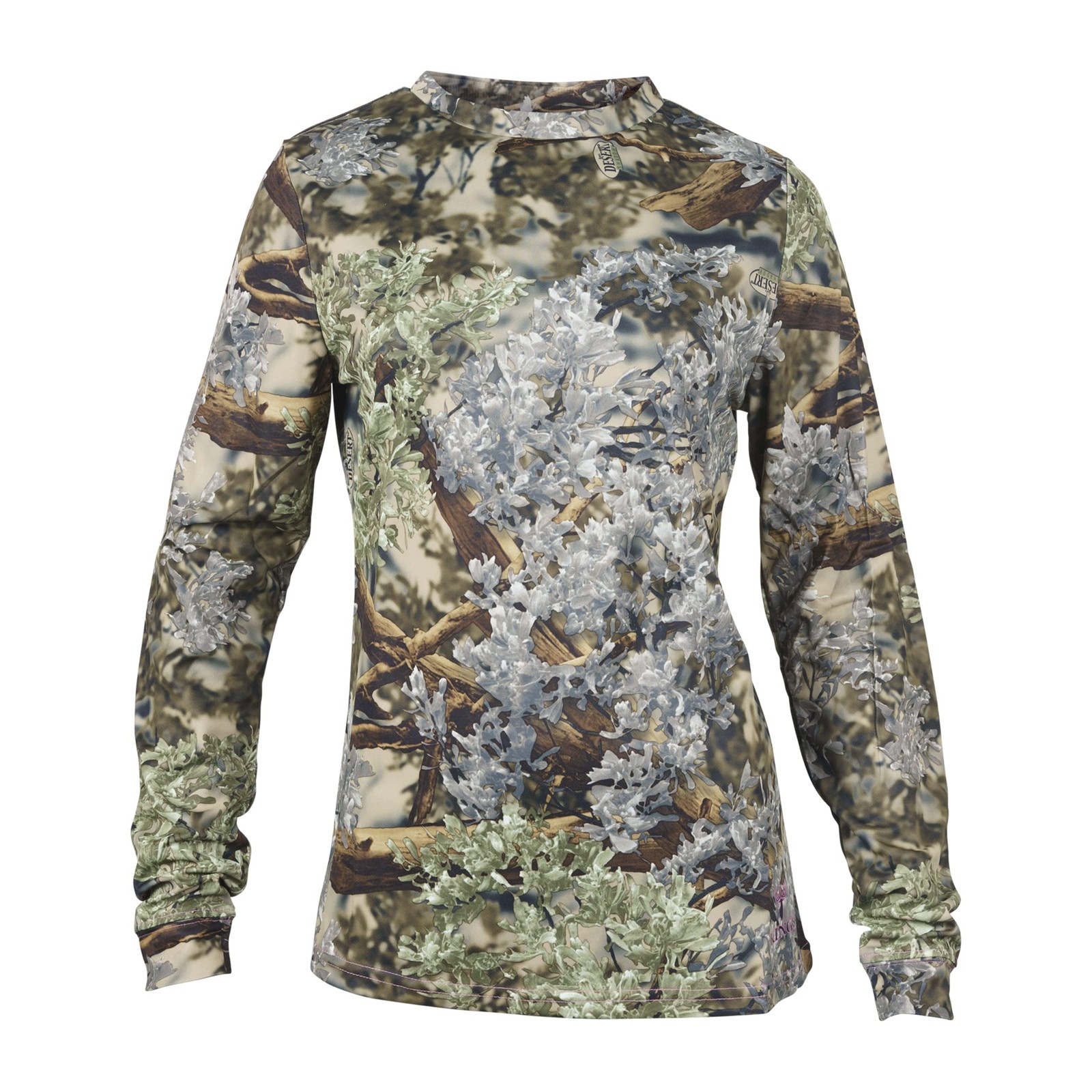 King’s Camo Ladies Hunter Series Long Sleeve Tee, Large, Desert Shadow