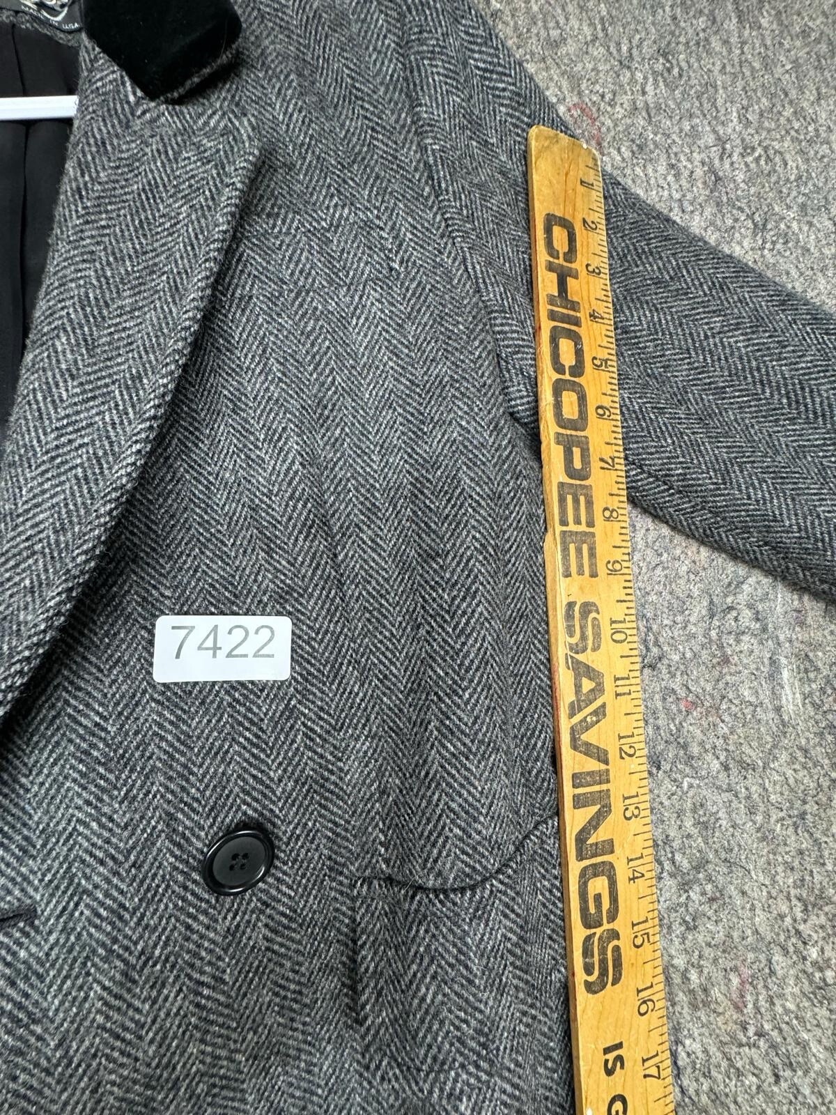 Vintage Loring Hockanum Coat Fabric by Forstmann Wool Gray Size M Made in USA