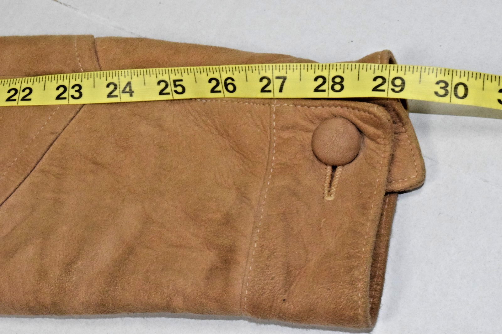 Vintage Leather Jacket New England Sportswear Size S 50s Tan Chevron Stitch