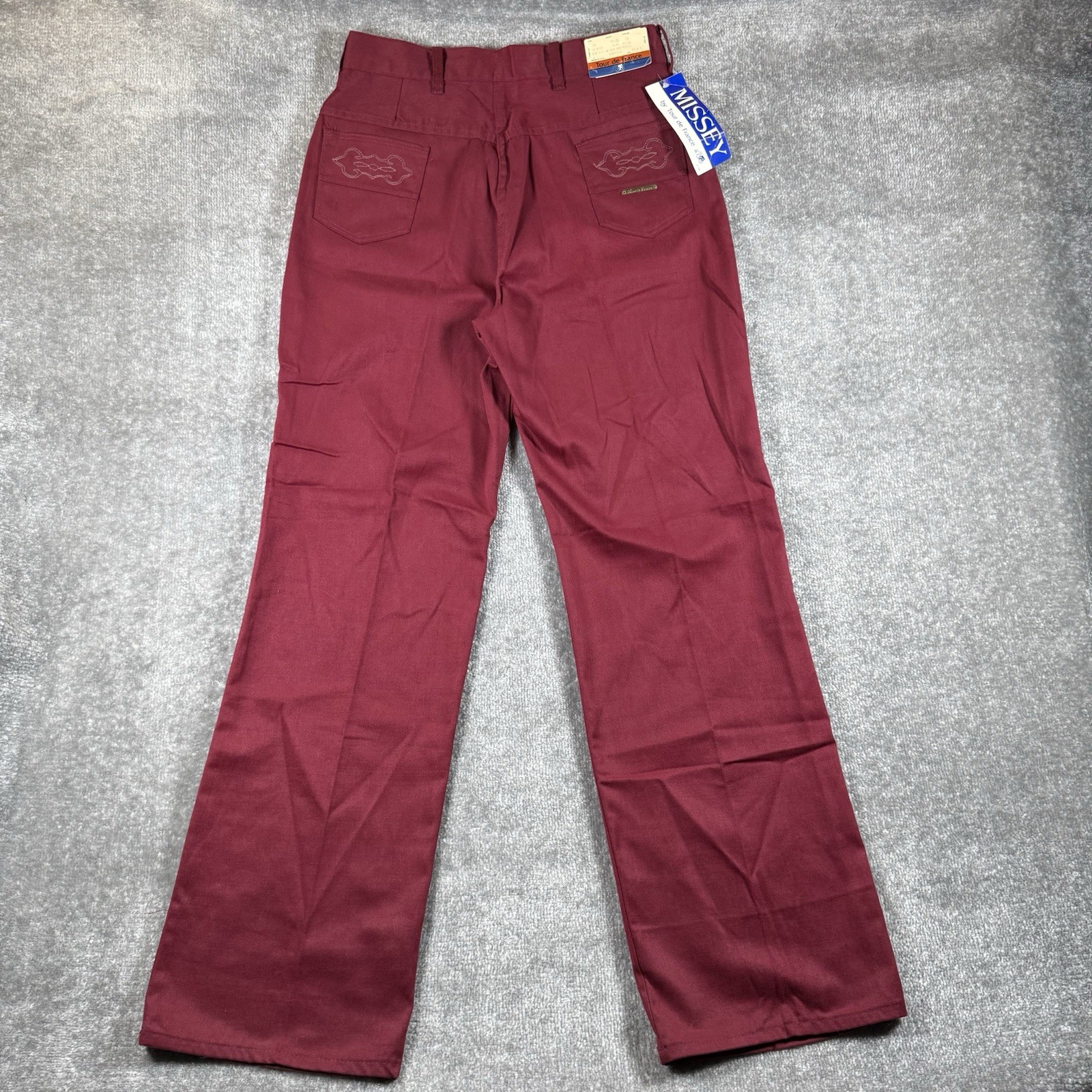 VTG Deadstock Tour De France Pants Women’s 18 Red Wide Leg Scovill Zipper