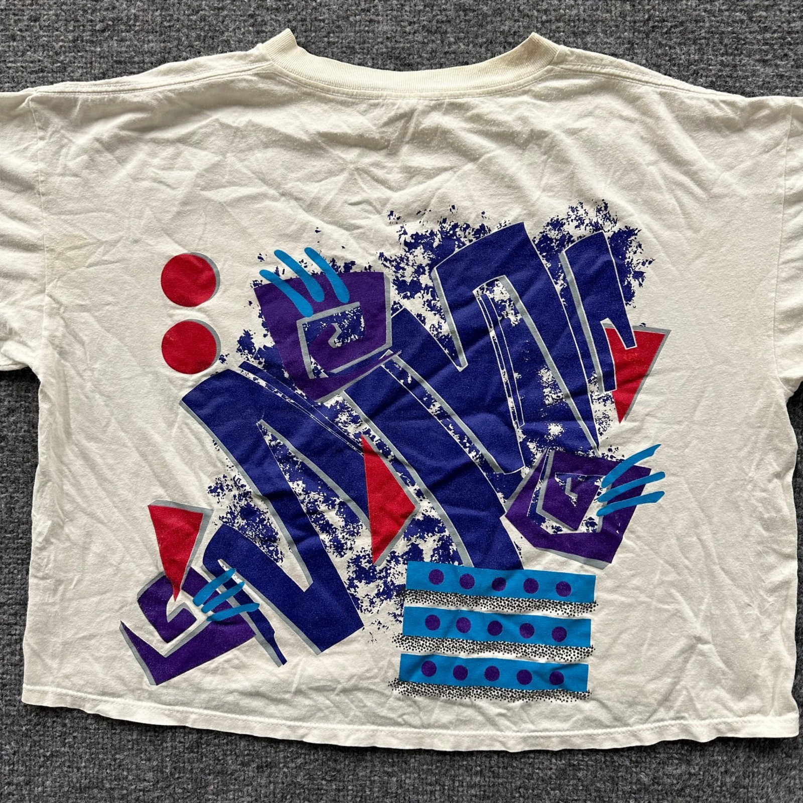 Vintage T-Shirt Womens Size OSFA White Cotton 90s Graphic Cropped