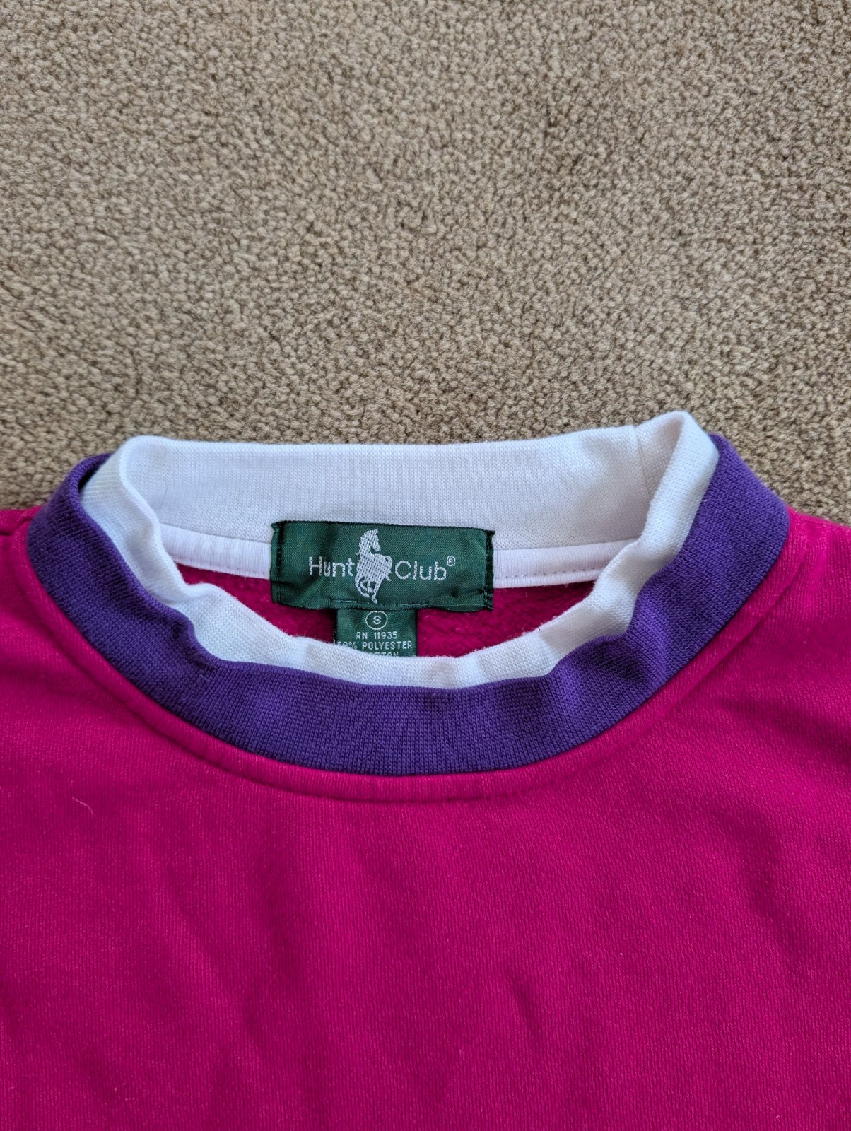 Vintage 1980’s-1990’s Women’s Hunt Club Sweatsuit Pink Purple White Size Small