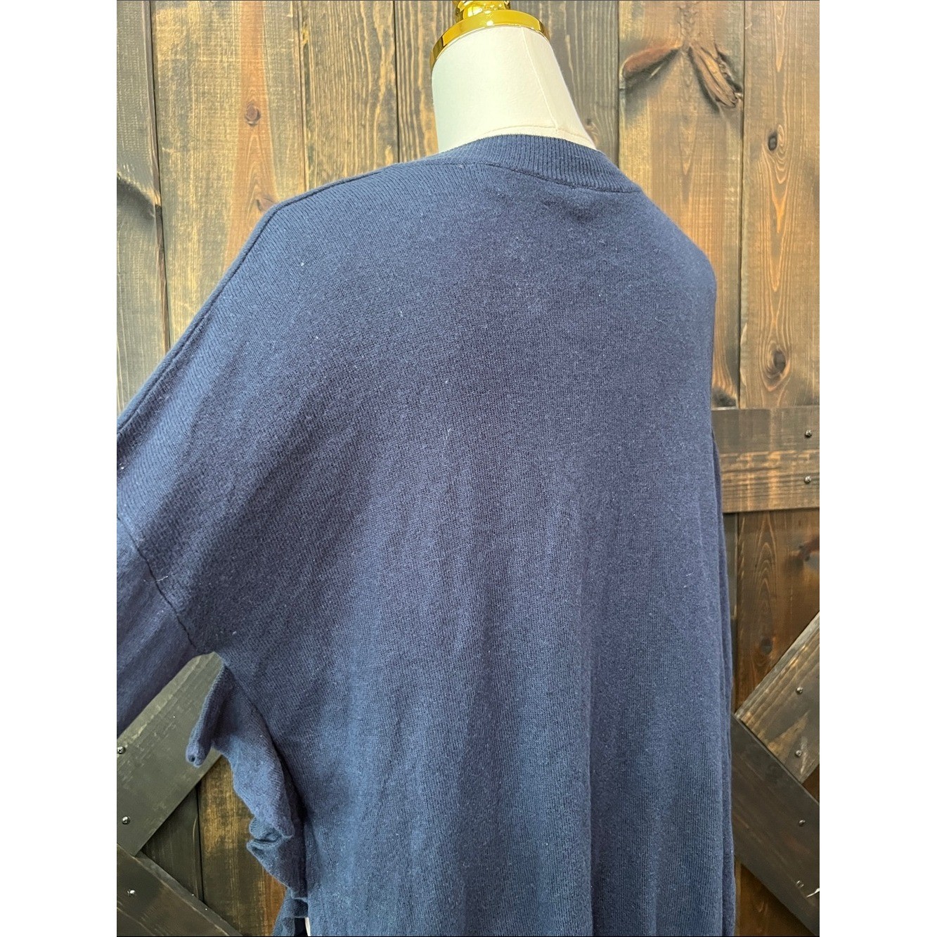 Anthro Moth Blue Oversized Wool Blend Ruffle Tunic Sweater S Boho Chic Lagenlook