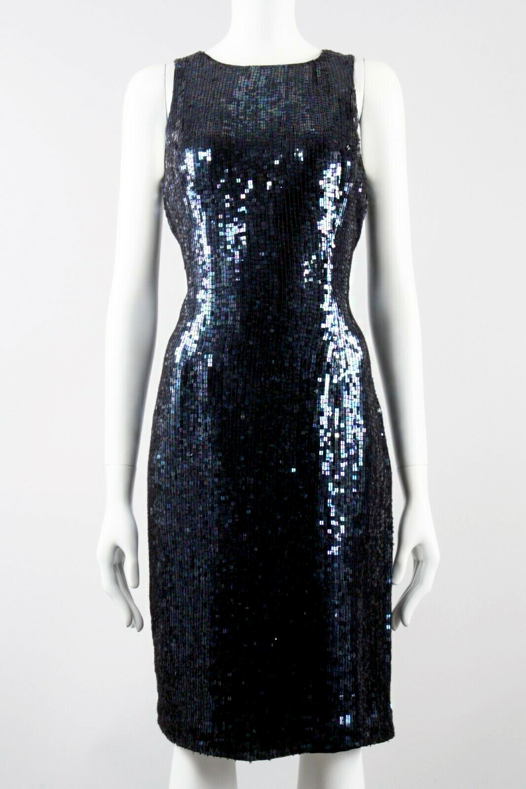 M/L Vintage 90s Mark John Gopal SILK Oil Slick Sequin Party Cocktail Mini Dress