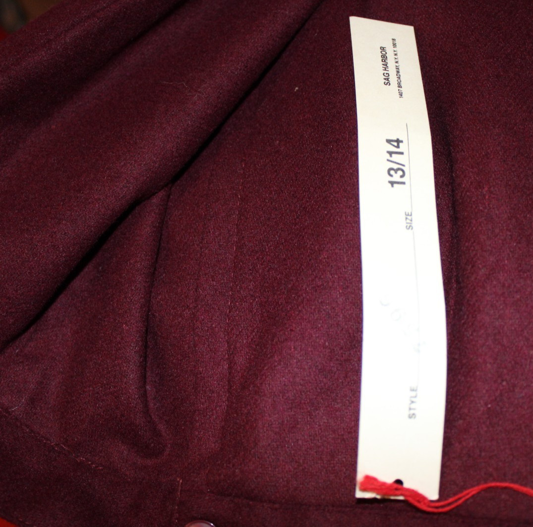 Vintage Sag Harbor Marina Pappas Wool Blend Skirt – Dark Red / Burgundy NOS