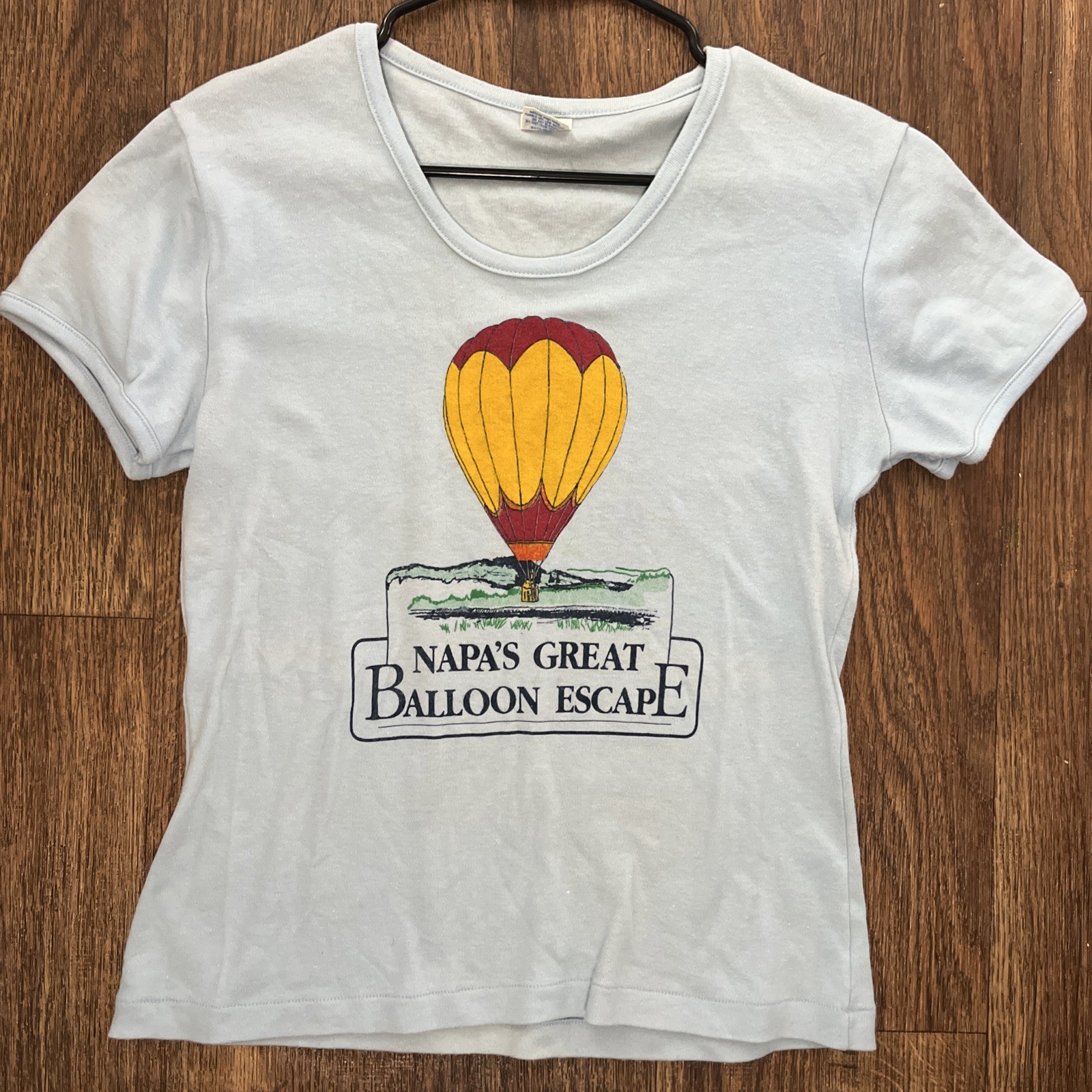 Vintage Napa’s Great Balloon Escape T-Shirt Fun-Tees USA XL 70s 80s