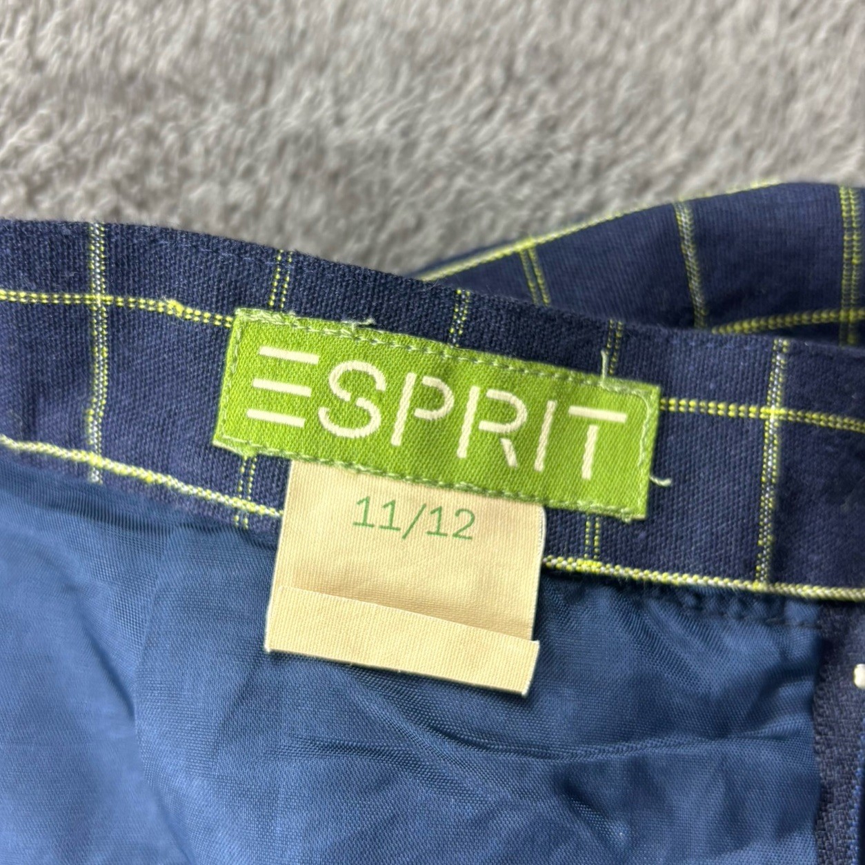 Women’s Plaid Mini Skirt Blue 11/12 Vtg School Girl Pin Up Y2K