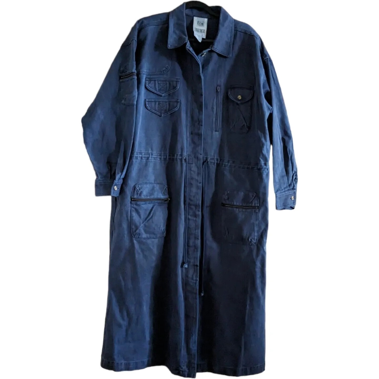 Vtg 80s/90s 3X/4X NWT Together! Spiegel Denim Maxi Trench Coat New Wave Utility
