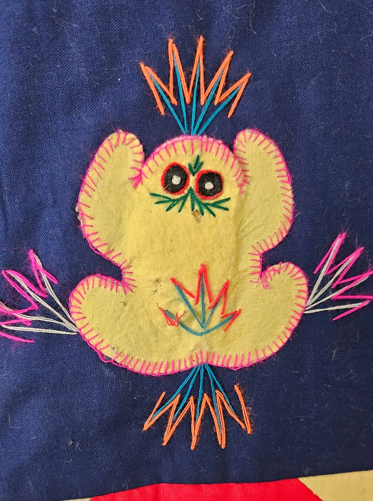 Vintage Handmade Quilted Embroidered asian Vest Unbranded Measurements In Desc.