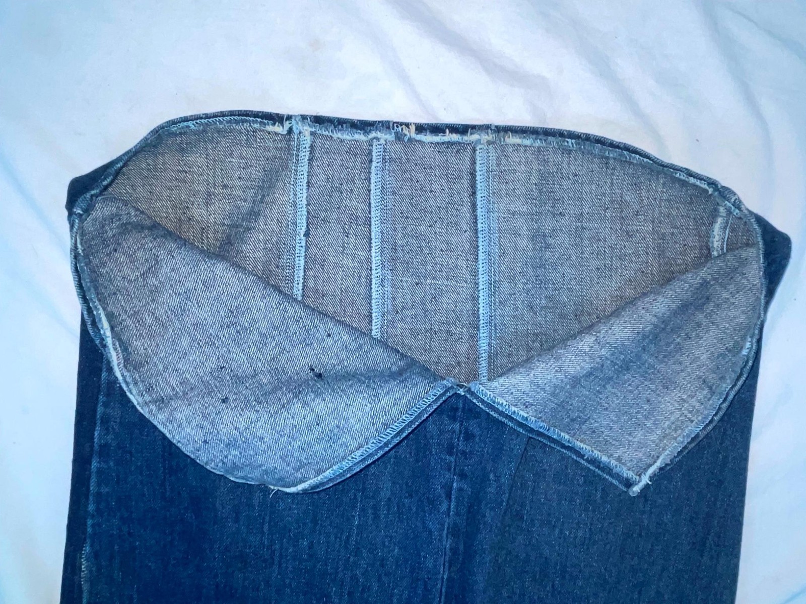 VTG 80S RETRO WOMENS 7/8 S DARK DENIM JEAN ZIPPER TRIM NEW WAVE BUTTON ZIP DRESS
