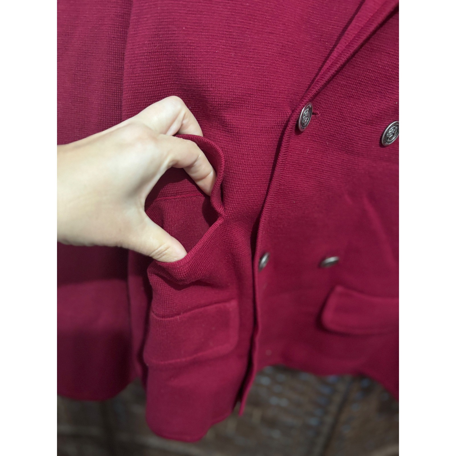 Vintage Erner Gino Paoli Knit Blazer Jacket Womens Large Flaw Read
