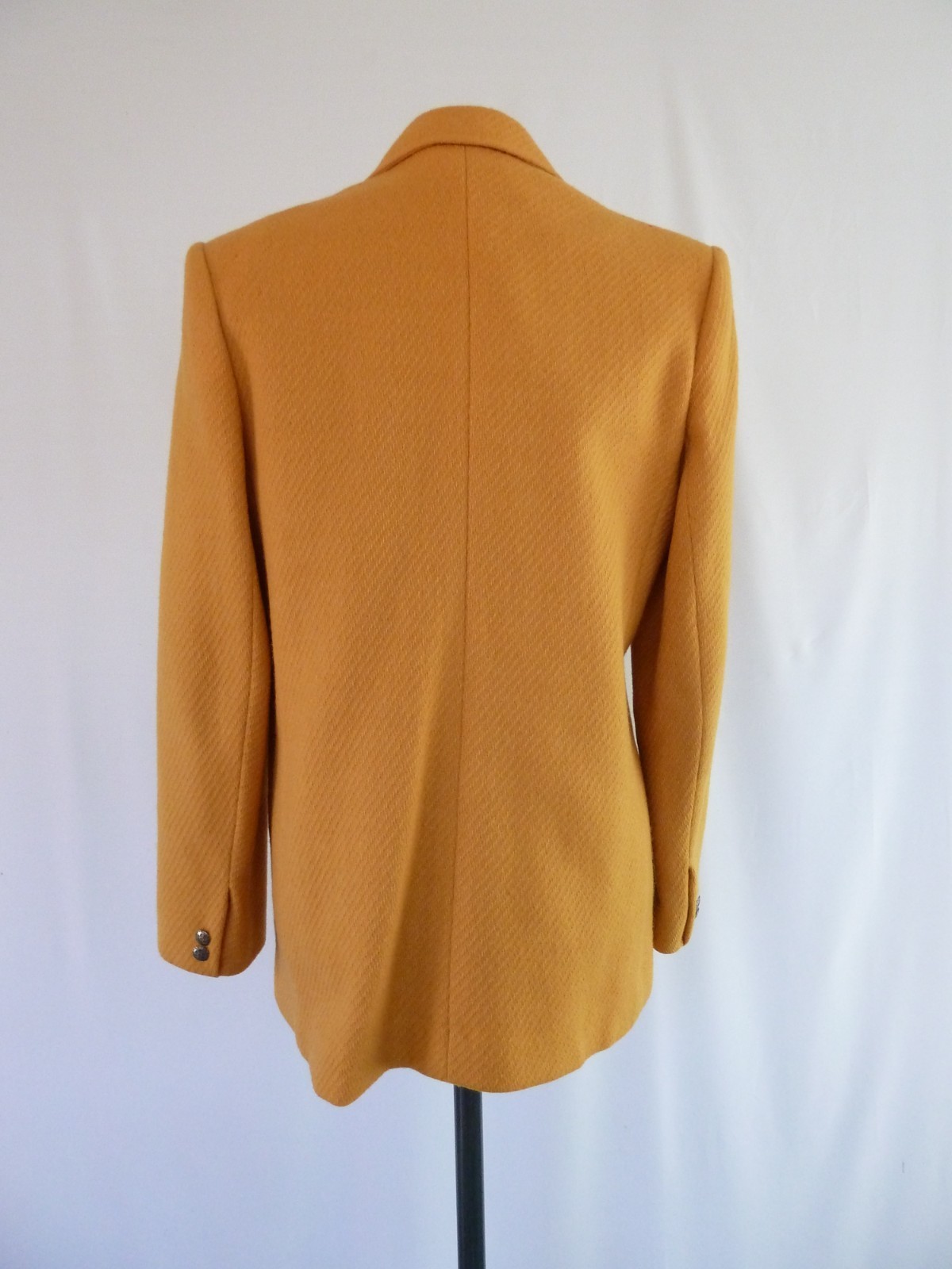 Vintage Evan Picone 100% Wool Union Mustard Yellow Princess Seam Coat 12 USA