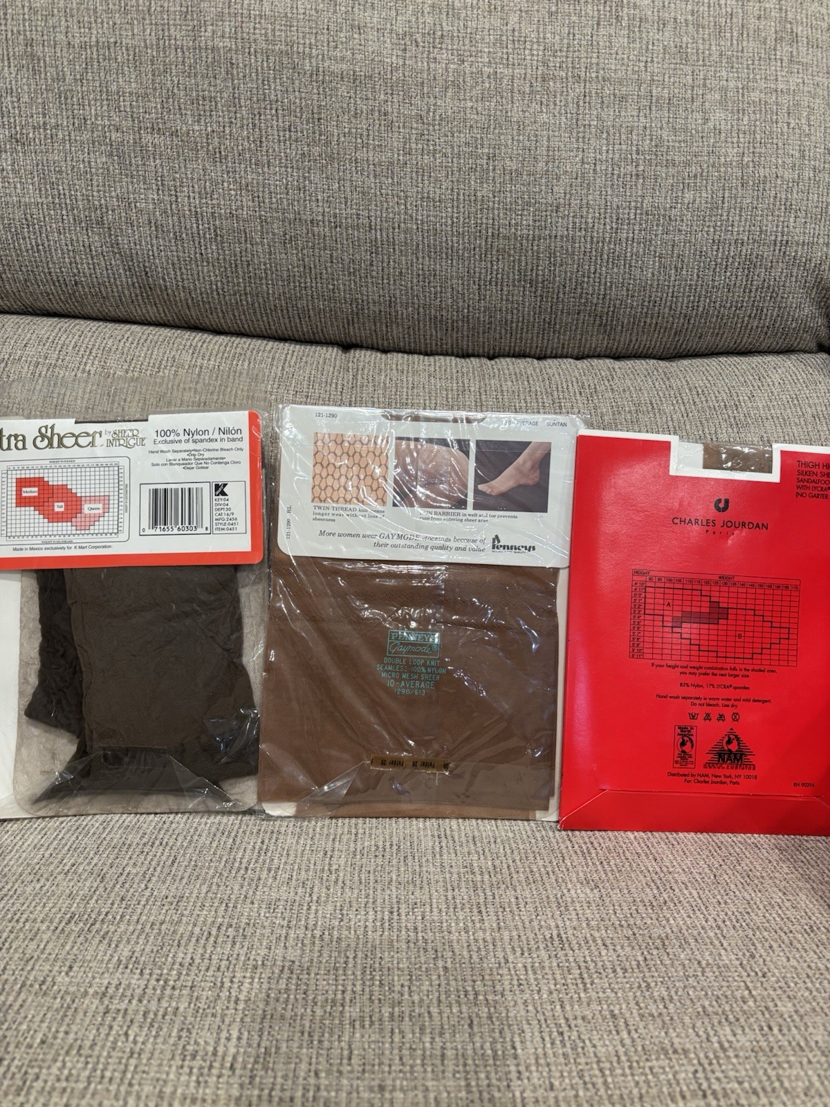 Mixed Brands Vintage Women’s Hosiery Lot Charles Jourdan Penneys Size 10 Brown
