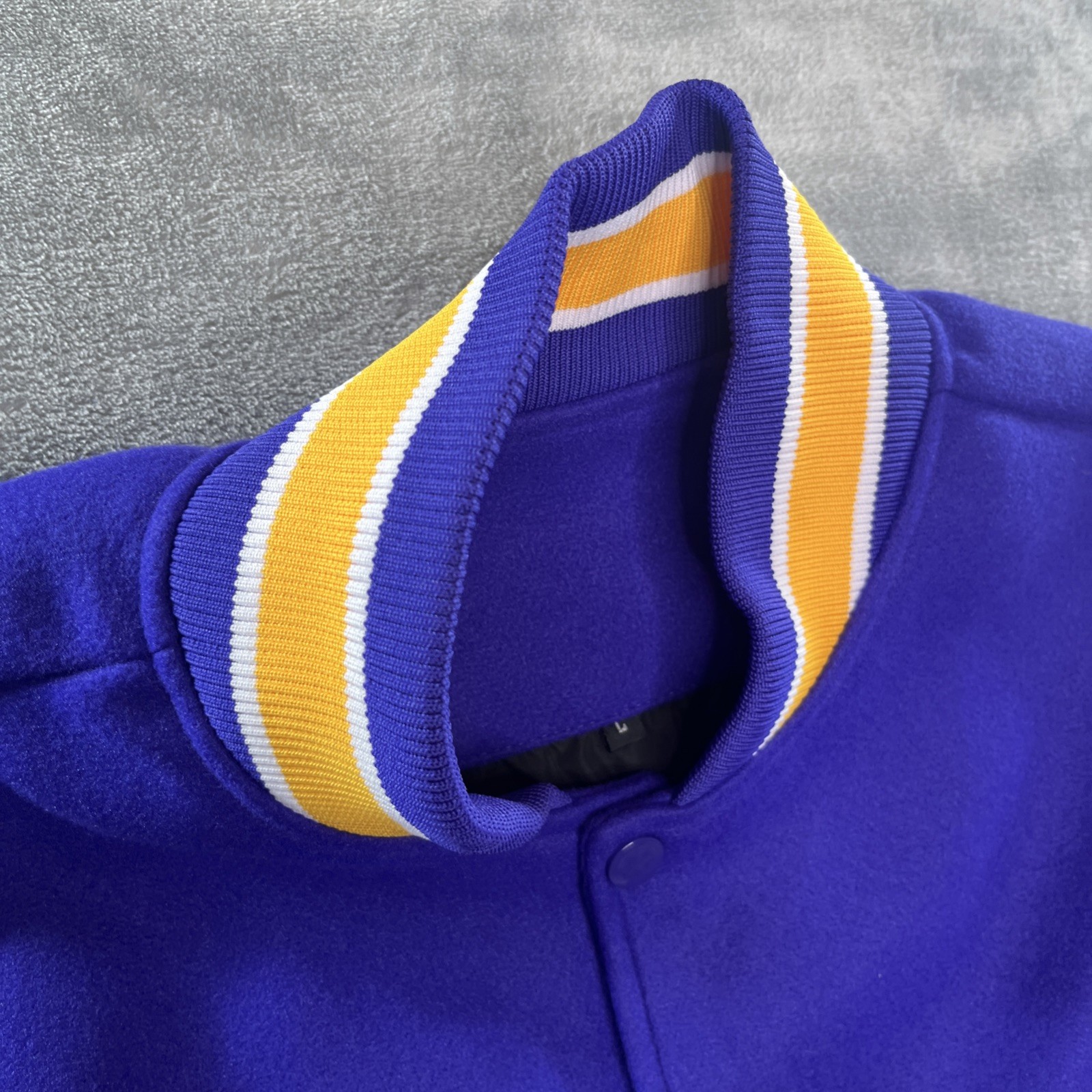 Rhinebeck NY High School Purple Yellow Letterman Stitched Button Jacket Large