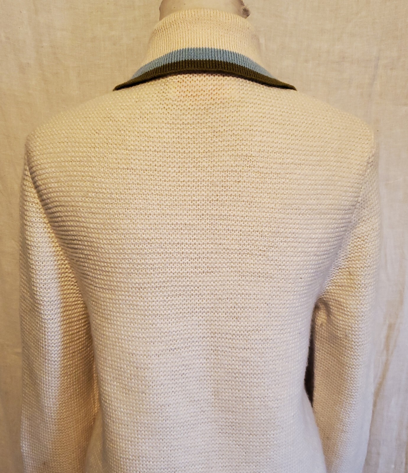VGT 60s Iconic Catalina Wool White Mod Cardigan w Mother of Pearl Buttons M