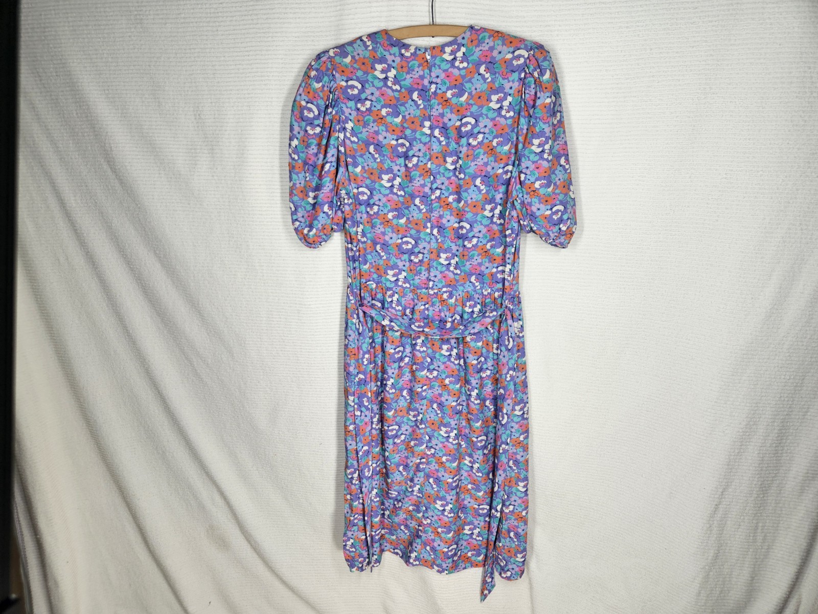 Vintage 1990s Pastel Dress wBelt Belle France Rayon 12 Large Jane Schaffhausen