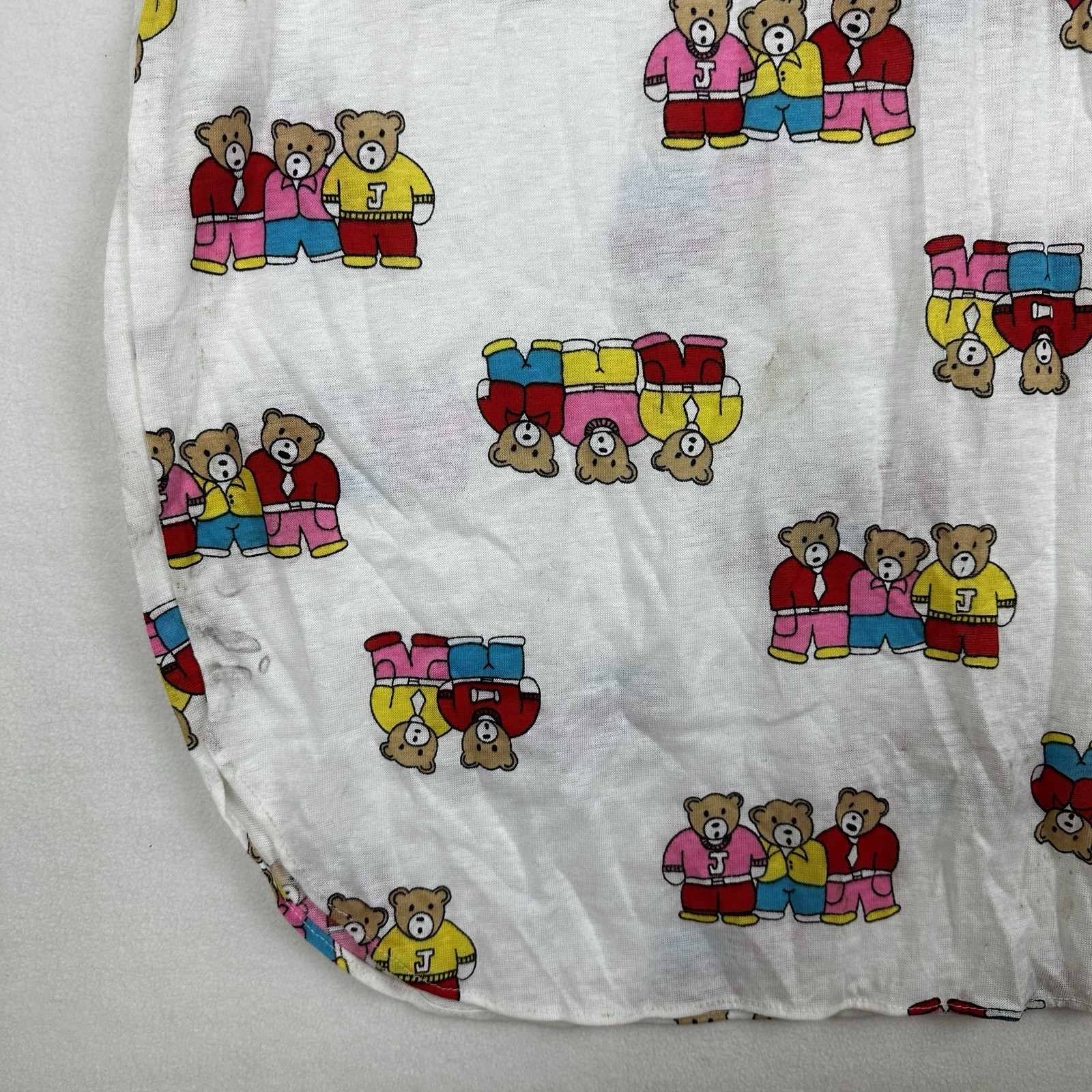 Vintage Women’s Large Nightgown Jennifer Dale Teddy Bear Short Sleeve Union Made