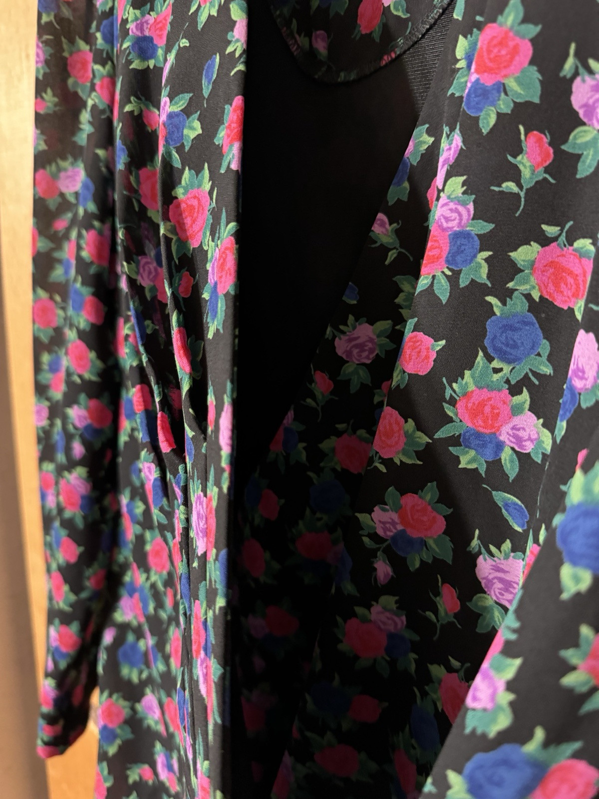 VTG 80s LIZ ROBERTS PUFF By Mary Ann Lamonte Floral Side Wrap Women’s Size M/L