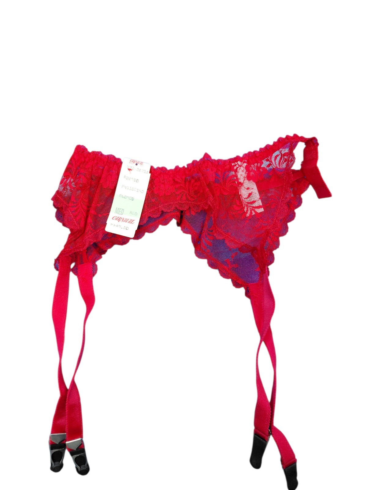 Vintage Red Carnival Garter Belt Size M