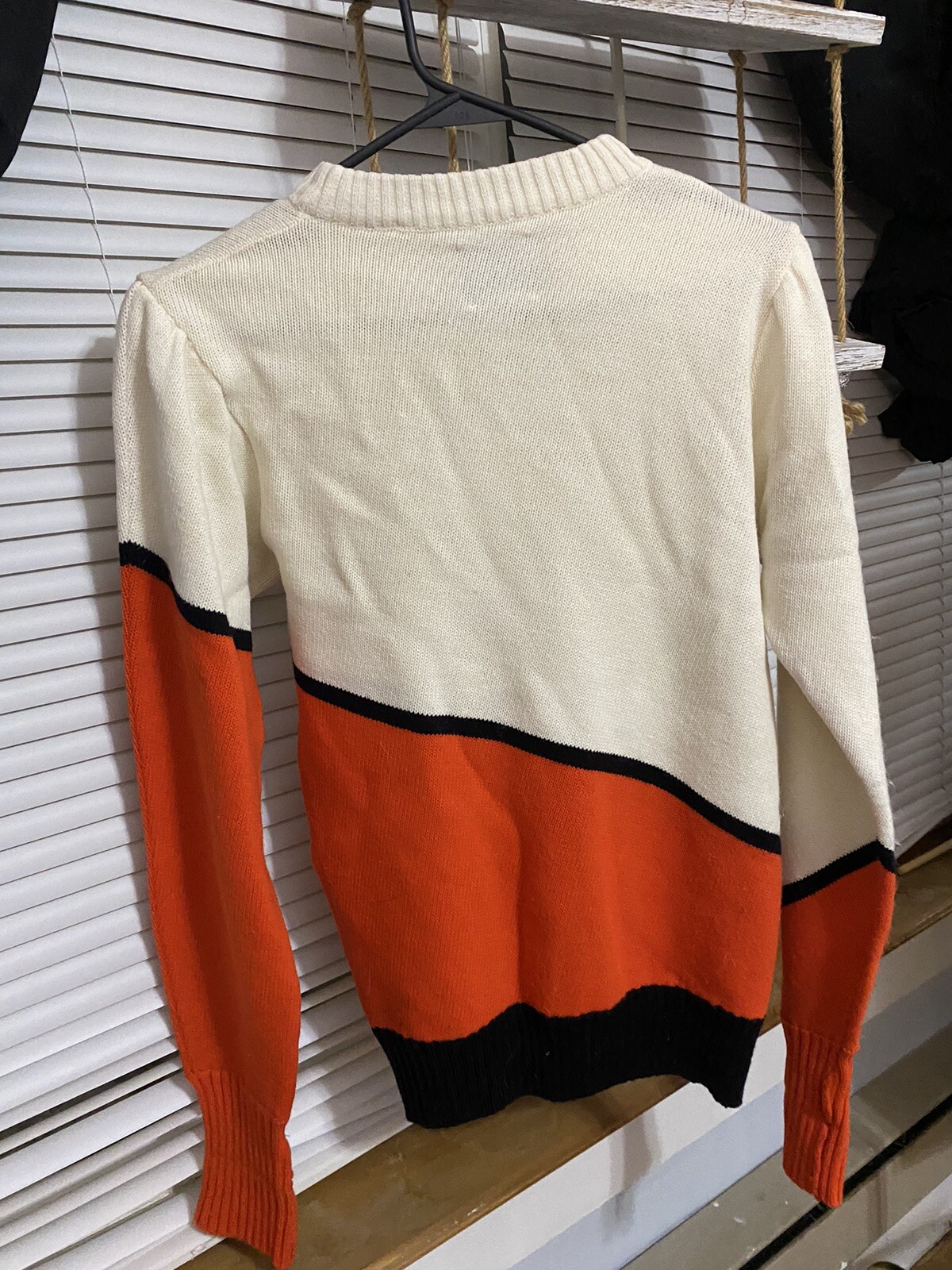 Vintage Orange Black & White Cheerleader Supply Co Sweater